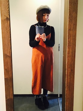 「アイテム（ニット/セーター、ブラック系）」を使った、ruru＊さん（キッズ・100cm）の冬コーディネート