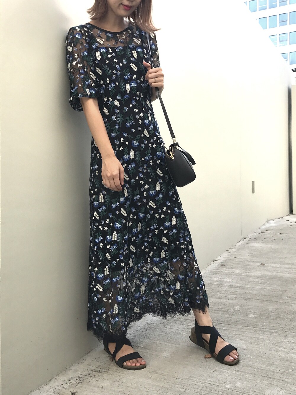 fray I.d フレイ アイディーレースアシメフレアーワンピース FRAY I.D