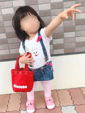 「MIKI HOUSE（ミキハウス）のアイテム（バッグ）」を使った、❁Runa❁さん（キッズ・74cm）の夏コーディネート