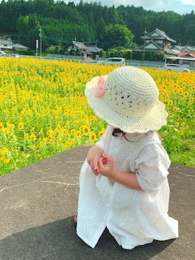 「ひまわり畑」｜「アイテム（その他）」を使った、❁Runa❁さん（キッズ・80cm）の夏コーディネート