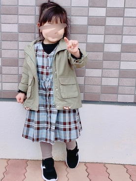 「2歳5ヶ月」｜「アイテム（その他アウター）」を使った、❁Runa❁さん（キッズ・90cm）の春コーディネート