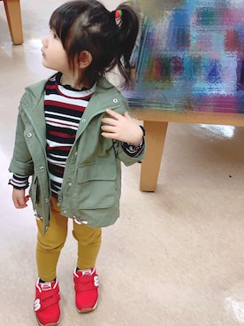 「2歳5ヶ月」｜「アイテム（その他アウター）」を使った、❁Runa❁さん（キッズ・90cm）の春コーディネート