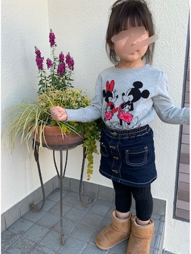 「アイテム（ニット/セーター）」を使った、❁Runa❁さん（キッズ・90cm）の秋コーディネート