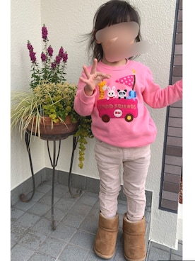 「MIKI HOUSE（ミキハウス）のアイテム（スウェット）」を使った、❁Runa❁さん（キッズ・90cm）の秋コーディネート