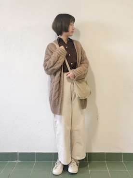 「アイテム（ピーコート）」を使った、KEROYOさん（レディース・167cm）の冬コーディネート