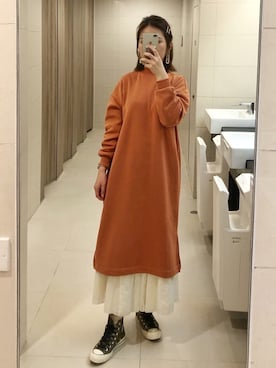 「通勤穿搭」｜「アイテム（ワンピース/ドレス）」を使った、KEROYOさん（レディース・167cm）の冬コーディネート