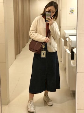 「通勤穿搭」｜「アイテム（その他アウター）」を使った、KEROYOさん（レディース・167cm）の冬コーディネート