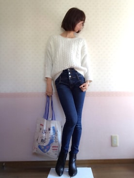 「MERCURY Bijou（マーキュリービジュー）のアイテム（トップス）」を使った、mint tea🦢🍃さん（レディース・166cm）の冬コーディネート