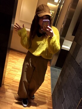 「マスタードイエロー」｜ayaka*＊さん（レディース・158cm）の秋コーディネート