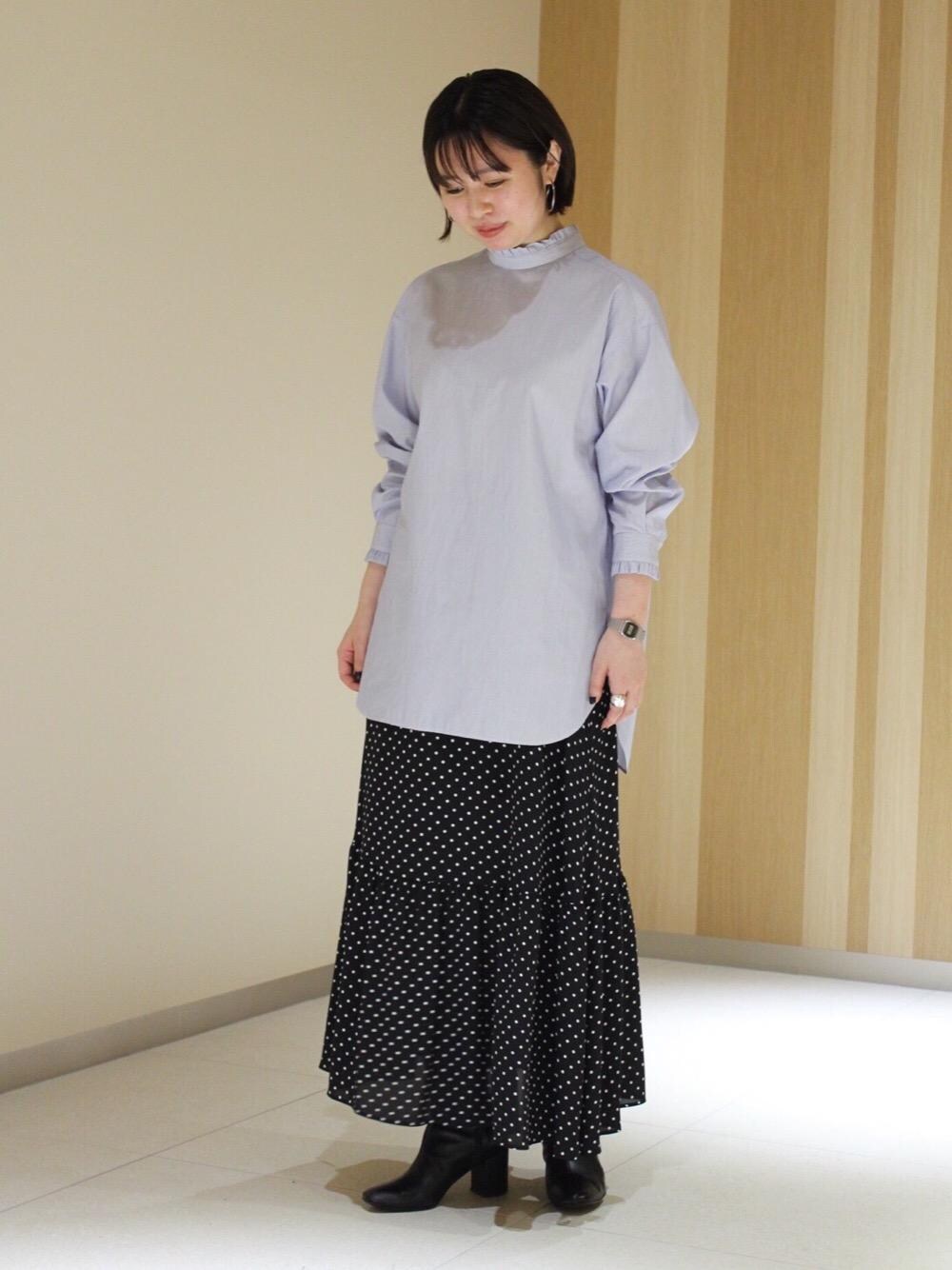 定価1.8万　ユナイテッドアローズ UWFM ドット ティアード マキシスカート UNITED ARROWS（ユナイテッドアローズ）の「UWFM ドット