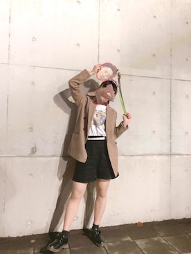 「SPINNS（スピンズ）のアイテム（ノーカラージャケット）」を使った、shouri0125さん（レディース・159cm）の秋コーディネート
