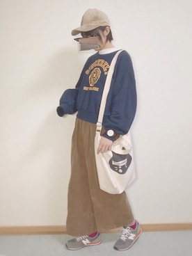 「SpRay PREMIUM（スプレイプレミアム）のアイテム（スウェット）」を使った、Nana.Wさん（レディース・163cm）の秋コーディネート