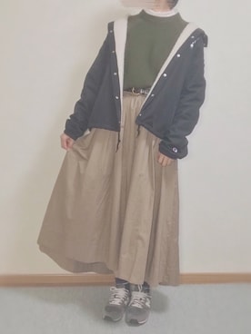 「フリルネック」｜「アイテム（その他アウター）」を使った、Nana.Wさん（レディース・163cm）の秋コーディネート