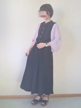 「AS KNOW AS PINKY（アズノゥアズピンキー）のアイテム（サンダル）」を使った、Nana.Wさん（レディース・163cm）の夏コーディネート