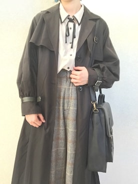 「AMERI」｜「アイテム（トレンチコート）」を使った、Nana.Wさん（レディース・163cm）の春コーディネート