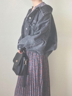 「レトロ」｜「アイテム（デニムジャケット）」を使った、Nana.Wさん（レディース・163cm）の春コーディネート