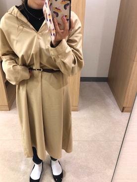「とろみシャツ」｜「アイテム（ワンピース/ドレス）」を使った、yayoiさん（レディース・160cm）の冬コーディネート