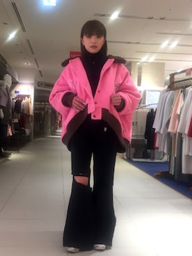 「Little sunny bite（リトルサニーバイト）のアイテム（ジャケット/アウター）」を使った、nanae  sakataさん（レディース・153cm）の冬コーディネート