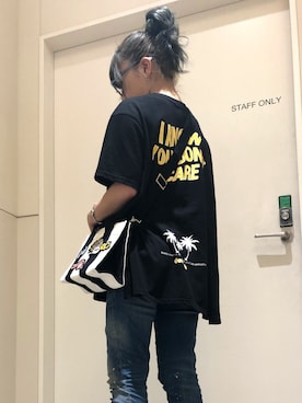 「L.H.P（エルエイチピー）のアイテム（トートバッグ）」を使った、nanae  sakataさん（レディース・153cm）の夏コーディネート