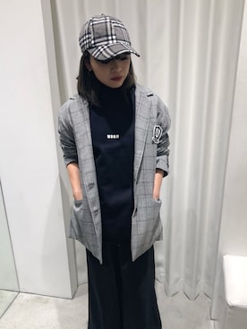 「MSGM（エムエスジーエム）のアイテム（スウェット）」を使った、nanae  sakataさん（レディース・153cm）の秋コーディネート