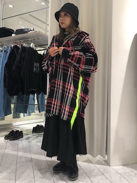 「L.H.P（エルエイチピー）のアイテム（帽子）」を使った、nanae  sakataさん（レディース・153cm）の秋コーディネート