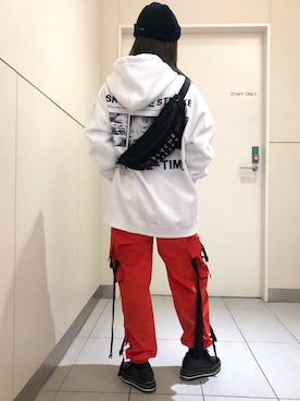 「L.H.P（エルエイチピー）のアイテム（パーカー）」を使った、nanae  sakataさん（レディース・153cm）の冬コーディネート