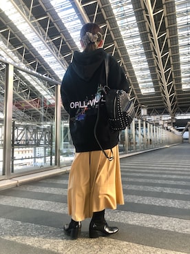 「L.H.P（エルエイチピー）のアイテム（パーカー）」を使った、nanae  sakataさん（レディース・153cm）の冬コーディネート