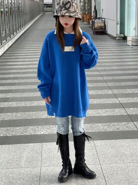 「DANKE SCHON（ダンケシェーン）のアイテム（帽子）」を使った、nanae  sakataさん（レディース・153cm）の冬コーディネート