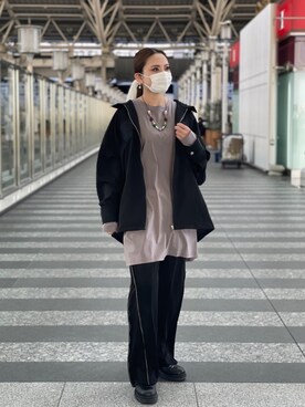 「DANKE SCHON（ダンケシェーン）のアイテム（ブルゾン）」を使った、nanae  sakataさん（レディース・153cm）の冬コーディネート