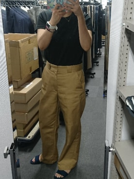 「クルーネックTシャツ」｜「アイテム（チノパンツ）」を使った、keikoさん（レディース・162cm）の夏コーディネート