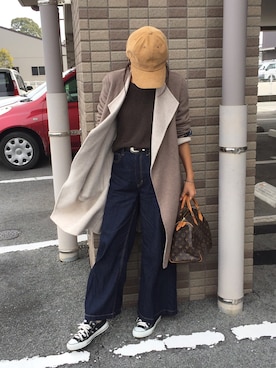 「LouisVuitton」｜「アイテム（その他アウター）」を使った、tamiさん（レディース・159cm）の冬コーディネート