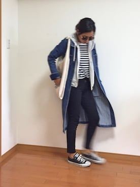 「Rodeo Crowns（ロデオクラウンズ）のアイテム（デニムジャケット）」を使った、tamiさん（レディース・159cm）の春コーディネート