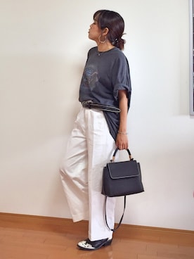 「AZUL by moussy（アズールバイマウジー）の6角形フープピアス（ピアス（両耳用））」を使った、tamiさん（レディース・159cm）の夏コーディネート