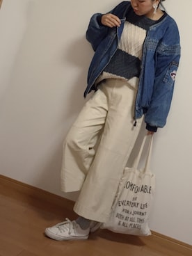 「レザー」｜「アイテム（エコバッグ/サブバッグ）」を使った、tamiさん（レディース・159cm）の冬コーディネート