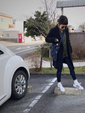 「LEPSIM（レプシィム）のアイテム（チェスターコート）」を使った、tamiさん（レディース・159cm）の冬コーディネート