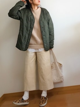 「クルーネックニット」｜tamiさん（レディース・159cm）の冬コーディネート