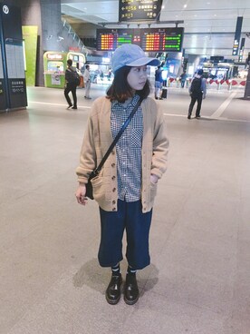 「plain-me（プレインミー）のアイテム（帽子）」を使った、Hsuannさん（レディース・156cm）の秋コーディネート