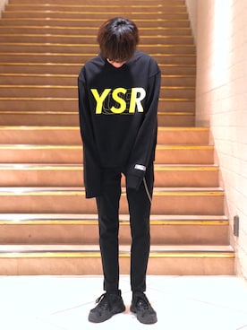 「ショート丈トップス」｜「アイテム（スウェット）」を使った、クリワキタカヒロさん（メンズ・172cm）の秋コーディネート