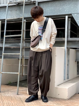 「ITTI（イッチ）のアイテム（アクセサリー）」を使った、クリワキタカヒロさん（メンズ・172cm）の秋コーディネート