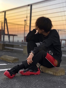 「alexanderwang（アレキサンダーワン）のアイテム（パンツ）」を使った、クリワキタカヒロさん（メンズ・172cm）の秋コーディネート