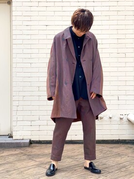 「SHINYAKOZUKA（シンヤコヅカ）のアイテム（ジャケット/アウター）」を使った、クリワキタカヒロさん（メンズ・172cm）の秋コーディネート