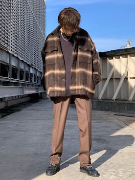 「DAIRIKU（ダイリク）のアイテム（パンツ）」を使った、クリワキタカヒロさん（メンズ・172cm）の冬コーディネート