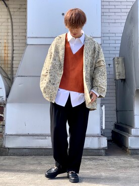 「lot holon（ロットホロン）のアイテム」を使った、クリワキタカヒロさん（メンズ・172cm）の冬コーディネート
