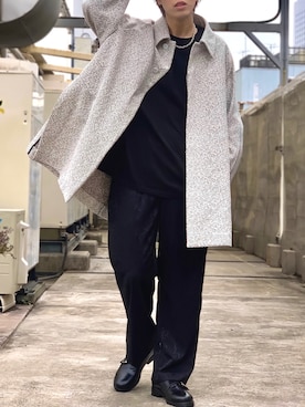 「SHINYAKOZUKA（シンヤコヅカ）のアイテム（ジャケット/アウター）」を使った、クリワキタカヒロさん（メンズ・172cm）の冬コーディネート