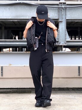 「lot holon（ロットホロン）のアイテム」を使った、クリワキタカヒロさん（メンズ・172cm）の夏コーディネート