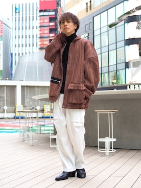 「SHINYAKOZUKA（シンヤコヅカ）のアイテム（ジャケット/アウター）」を使った、クリワキタカヒロさん（メンズ・172cm）の冬コーディネート