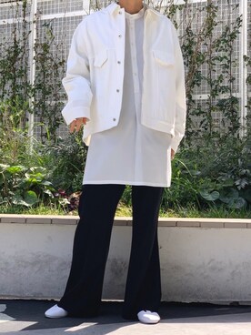 「Lui's（ルイス）のアイテム（デニムジャケット）」を使った、クリワキタカヒロさん（メンズ・172cm）の春コーディネート