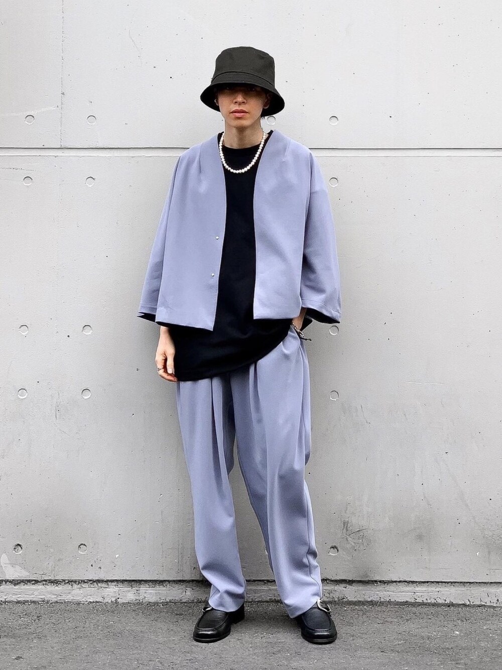 CARREMAN 8分袖ビッグシルエットジャケットを使った人気ファッション