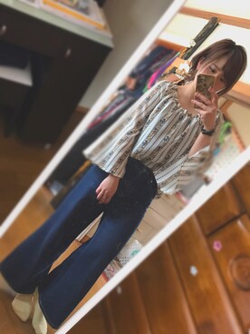 「INGNI（イング）のアイテム（トップス、ホワイト系）」を使った、はらしさん（レディース・154cm）の春コーディネート
