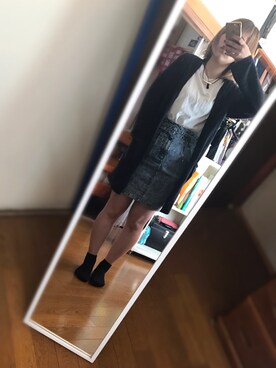 「Heather（ヘザー）のアイテム（デニムスカート、ブルー系）」を使った、はらしさん（レディース・154cm）の春コーディネート